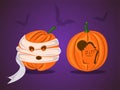 Pumpkin for Halloween. Halloween design. Cute Halloween pumpkins. Royalty Free Stock Photo